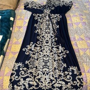 Just Love Navy and White Maxi Dress